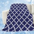 thumbnail image 1 of Quatrefoil Moroccan Pattern Cooling Blanket, Lightweight Breathable Summer Throw Blanket with Double Sided Cold Effect,Geometric Blue Morocco Picnic Beach Blankets Bed Sheet for Hot Sleepers 30"x40", 1 of 8