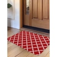 thumbnail image 1 of Quatrefoil Moroccan Pattern Door Mat&nbsp;Indoor Outdoor Entrance, Non Slip Small Rug for Kitchen Bathroom Entryway Rug, Geometric Red Backdrop Washable Doormat Floor Mat 16x24 Inch, 1 of 8
