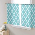 thumbnail image 1 of Quatrefoil Moroccan Pattern Sheer Curtains 45 Inch Length 2 Panels Set for Living Room/Bedroom, Geometric Aqua Morocco Semi Curtain Sheers Drapes Rod Pocket Curtains Window Treatment Set 52''x45''x2, 1 of 7