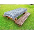 thumbnail image 1 of Quatrefoil Outdoor Tablecloth, Ancient Delft Blue Inspired Pattern Intricate Old Dutch Tile Motifs, Decorative Washable Fabric Picnic Table Cloth, 58 X 84 Inches,Pale Brown Blue White, by Ambesonne, 1 of 2