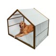 thumbnail image 1 of Quatrefoil Pet House, Morocco Classical White Star Shapes on Pale Blue Backdrop, Outdoor & Indoor Portable Dog Kennel with Pillow and Cover, 5 Sizes, Pale Blue White, by Ambesonne, 1 of 4