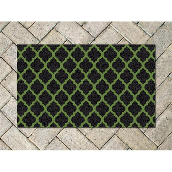 Quatrefoil Printed Mat, Front Runner - Green - 8 x 30 in.