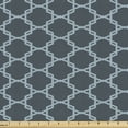 thumbnail image 1 of Ambesonne Quatrefoil Fabric by the Yard Upholstery, Antique Shaped Lines, 10 Yards, Slate Blue and Pale Blue, 1 of 4