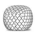 thumbnail image 1 of Quatrefoil Storage Toy Bag Chair, Moroccan Monochrome Lattice Symmetrical Classic Lines Motif Print, Stuffed Animal Organizer Washable Bag, Small Size, Charcoal Grey and White, by Ambesonne, 1 of 3