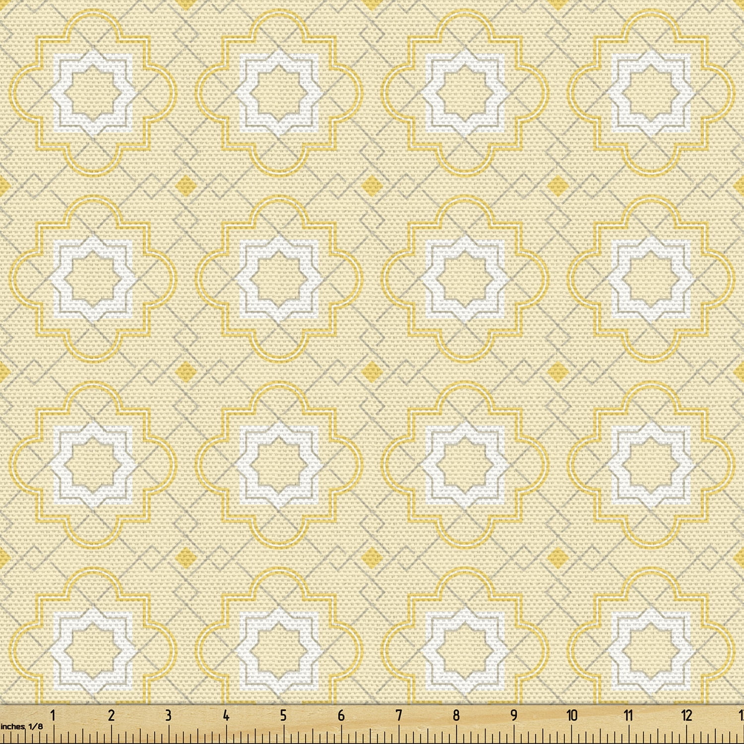 Ambesonne Quatrefoil Fabric by the Yard Upholstery, Lattice Girih, 5 ...