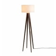 thumbnail image 1 of Quattro Floor Lamp - Dark Walnut Wood Finish & Weathered Brass, 1 of 11