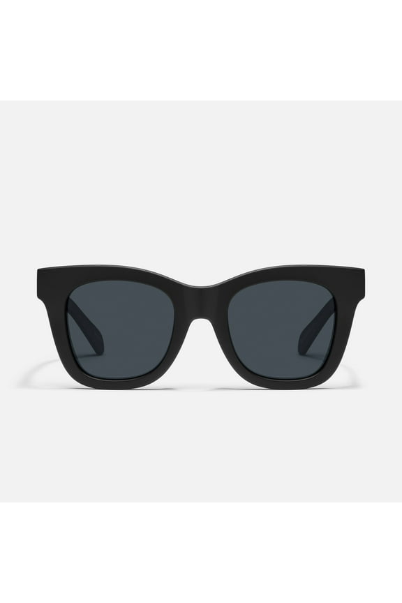 Australia After Hours Square Sunglasses, Matte Black/Smoke