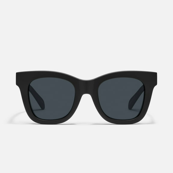 Quay Australia After Hours Square Sunglasses, Matte Black/Smoke