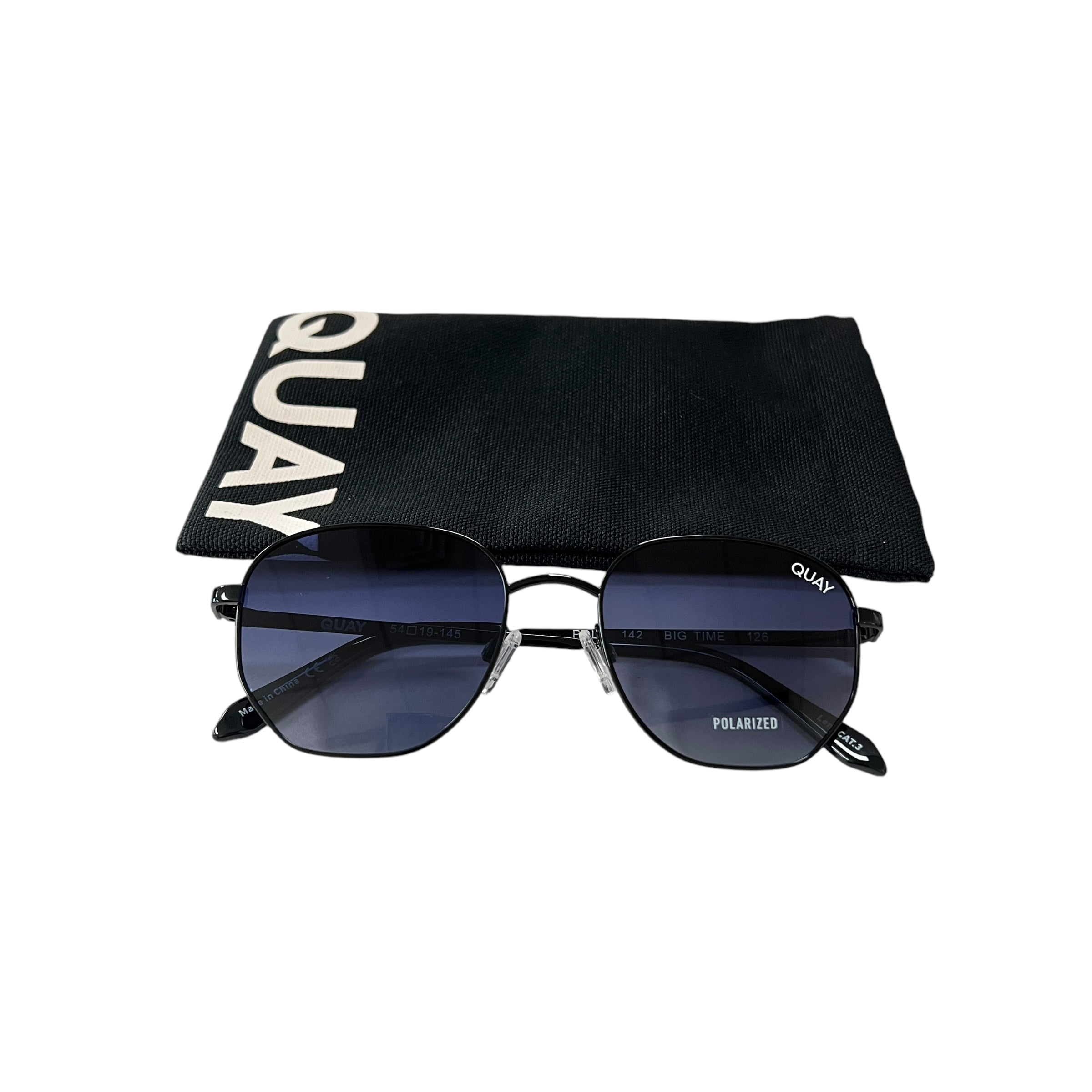 Quay Australia Big Time Round Sunglasses Black Navy  display picture 3