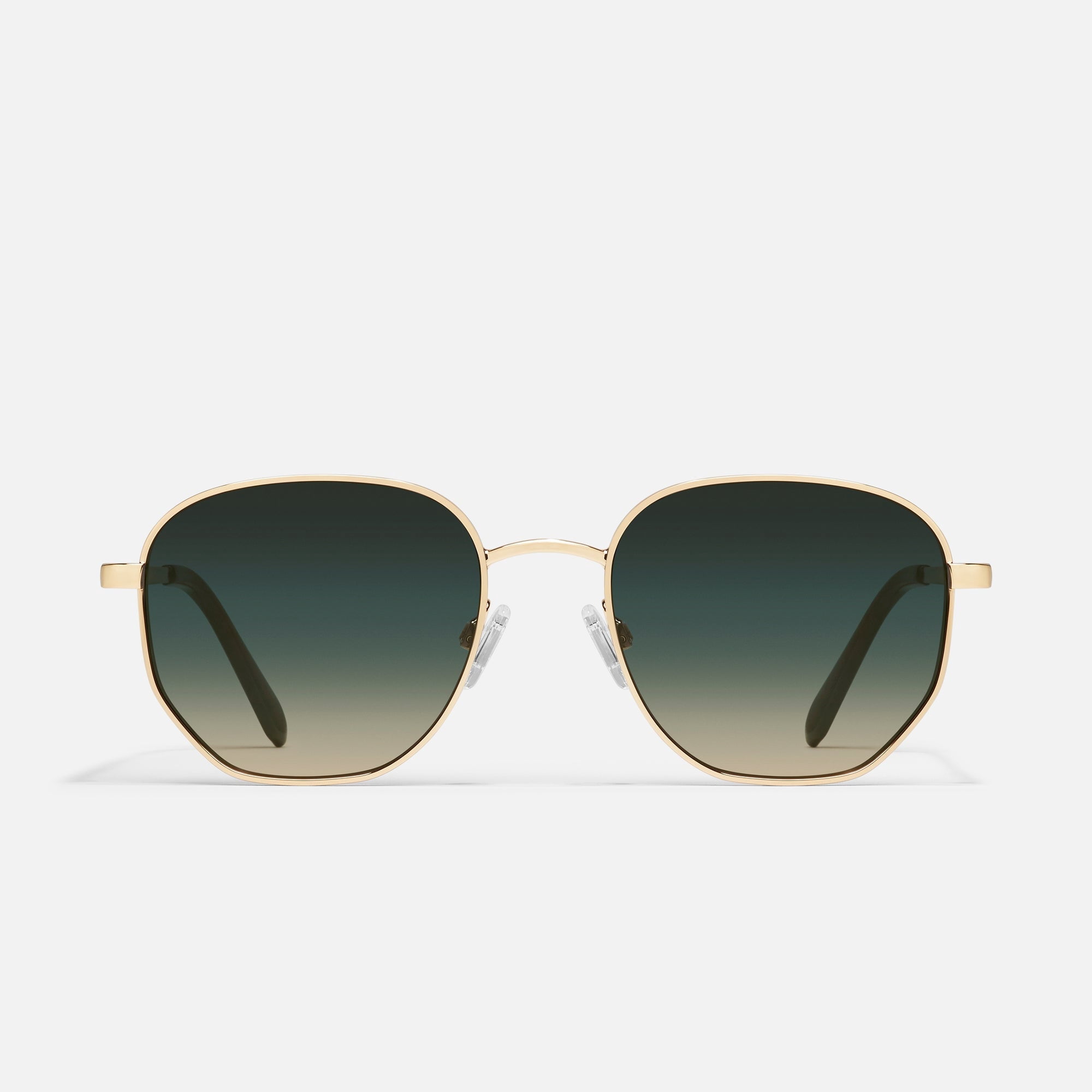 Quay Australia Big Time Square Sunglasses, Gold/Palm Taupe  display picture 1