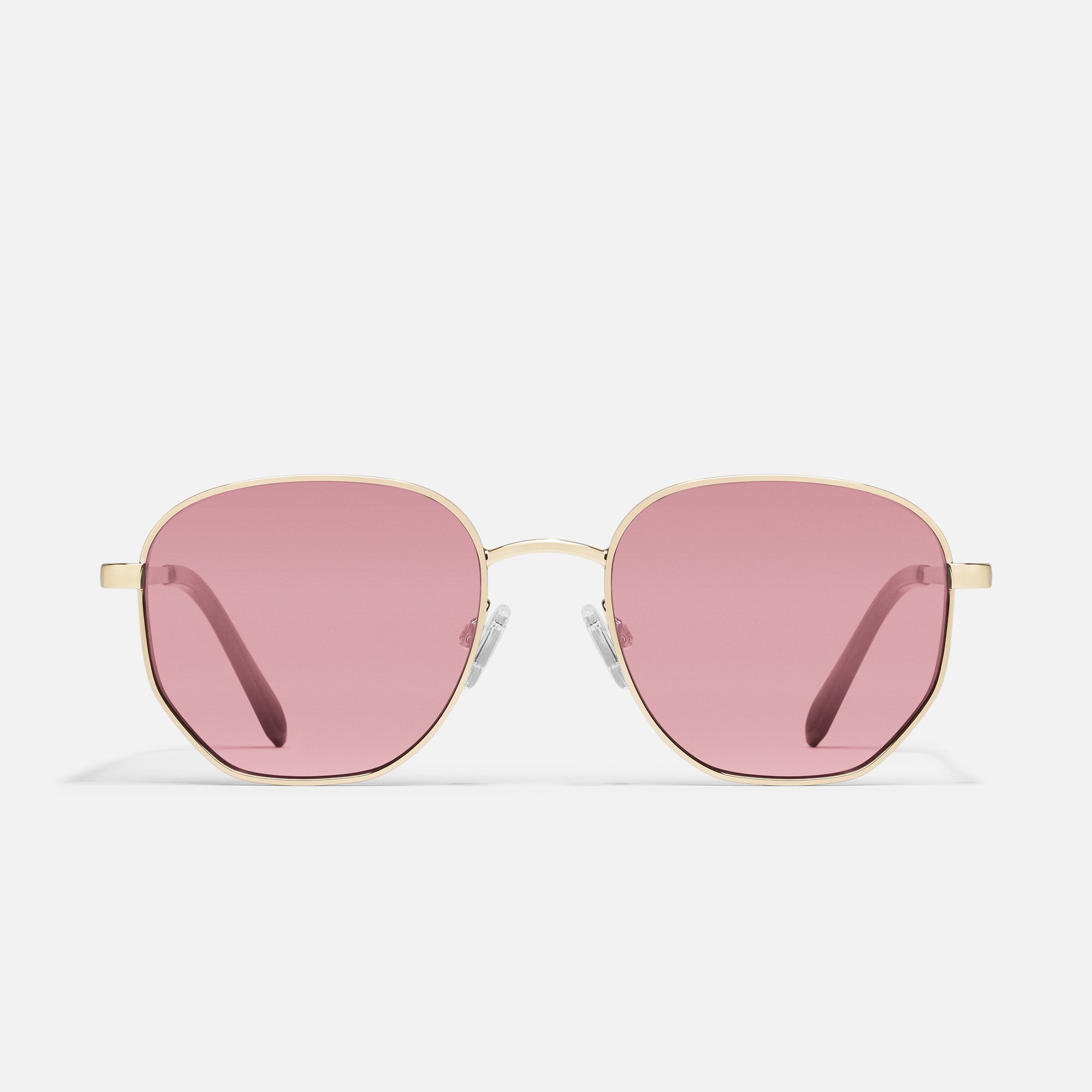 Quay Australia Big Time Square Sunglasses, Gold/Peony