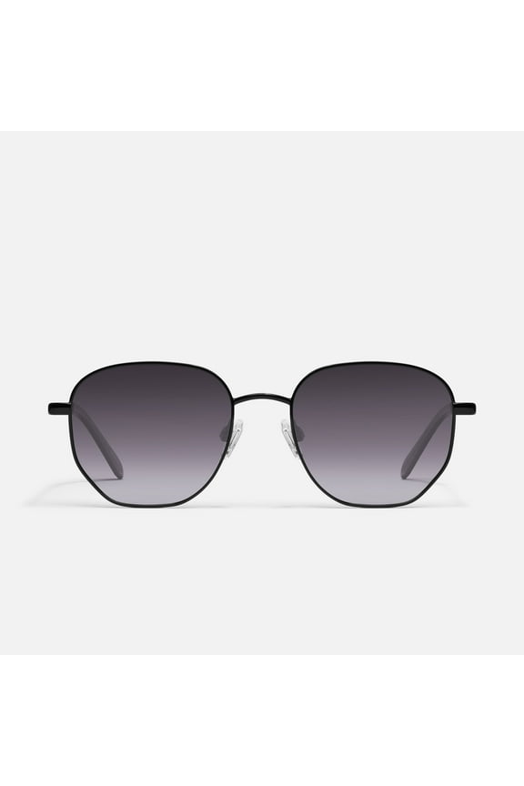 Australia Big Time Square Sunglasses, Black/Smoke