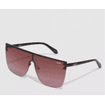 thumbnail image 1 of Quay Australia Blocked Shield Sunglasses Black / Berry, 1 of 3