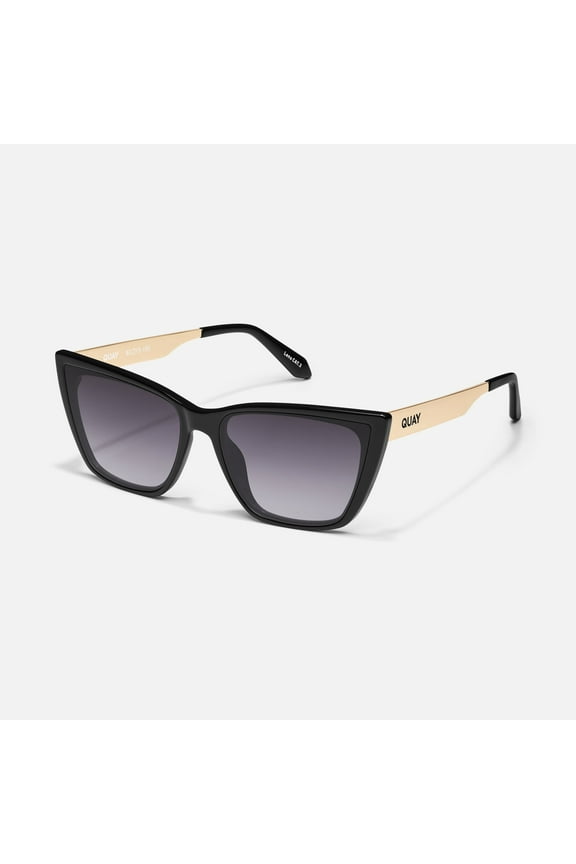 Australia Call The Shots Remixed Rectangle Sunglasses, Black/Smoke