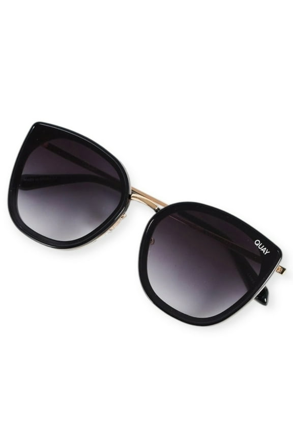 Australia Flat Out Sunglasses Black Oversized Cat Eye