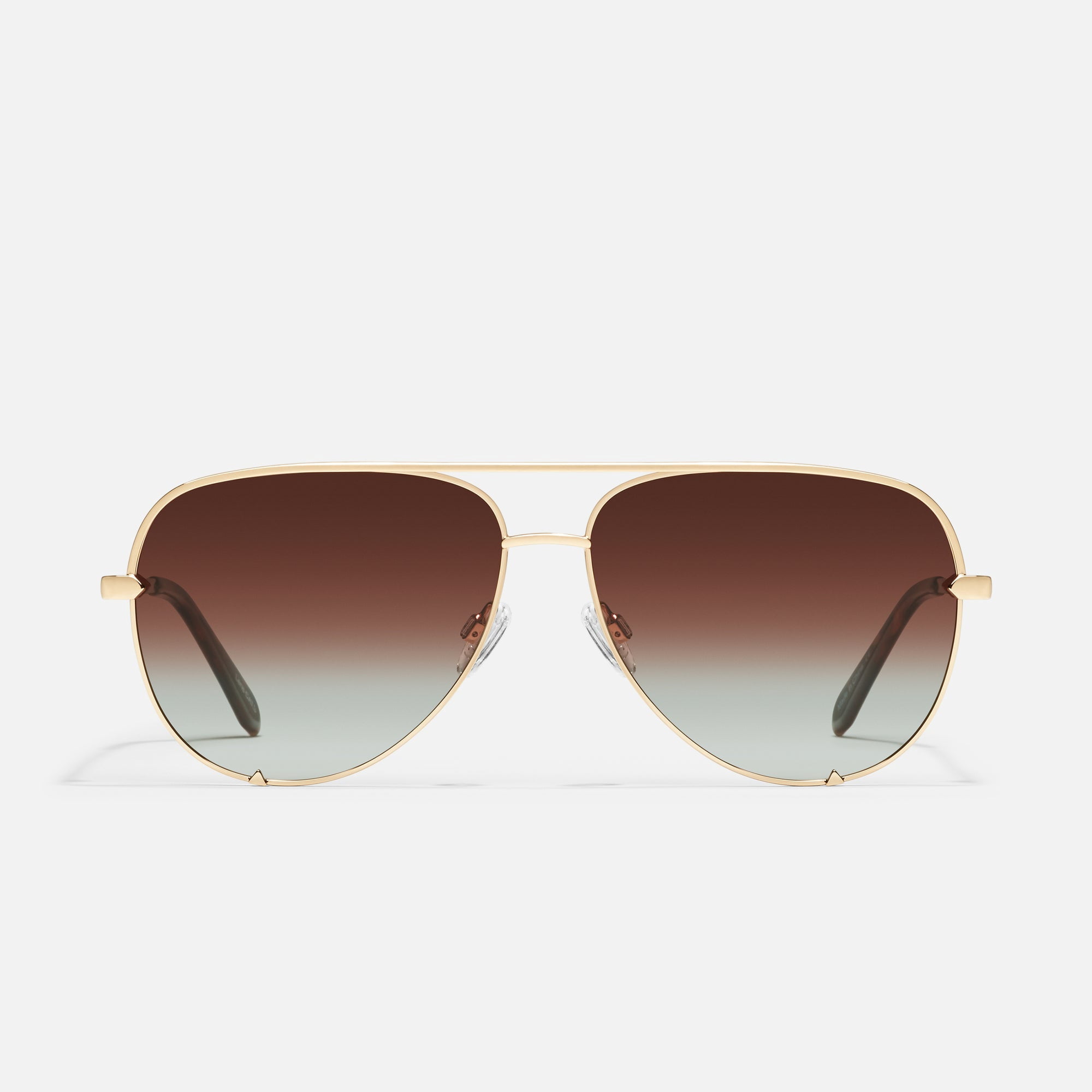 Quay High Key Aviator Sunglasses QUAY High Key Mini POLARIZED Aviator Sunglasses Black/Smoke  main image 2