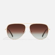 Australia High Key Aviator Sunglasses, Gold/Brown Fade Polarized