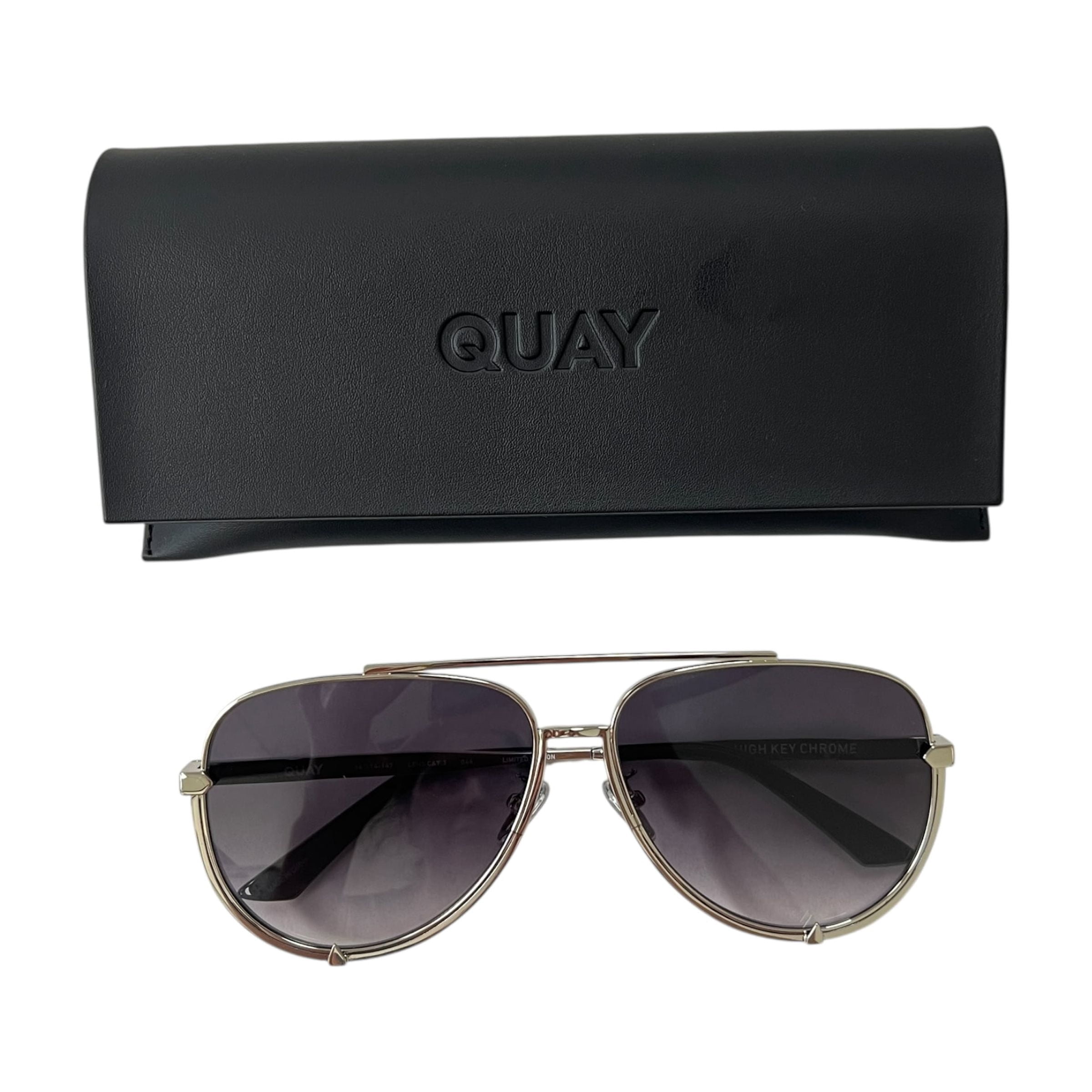 Quay Australia Silver Metal Aviator Sunglasses with Gray Lenses QUAY Aviator Women main image 3