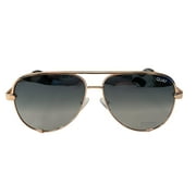 Quay Australia High Key Link Polarized Sunglasses XL Aviators Rose Green Fade