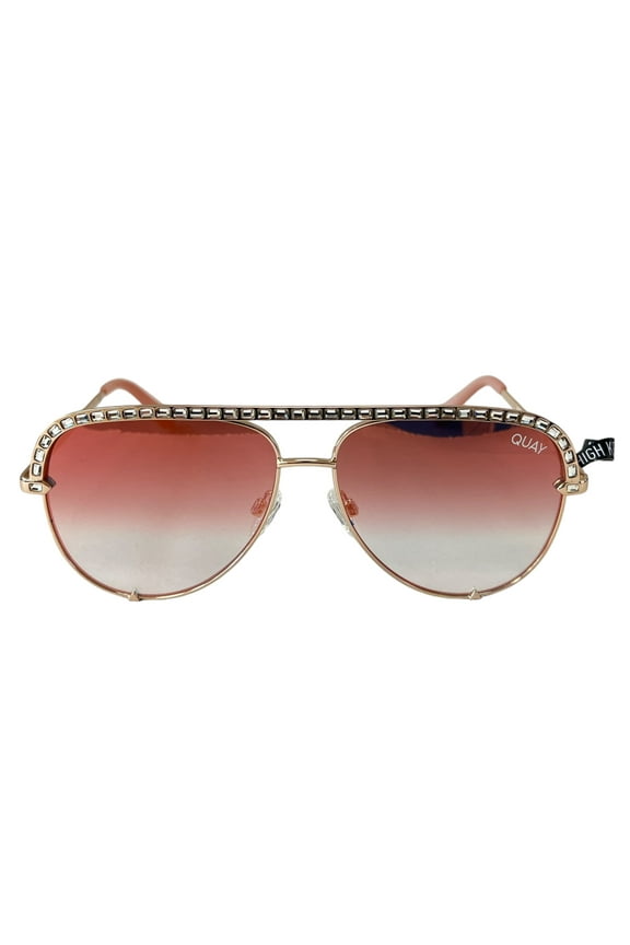 Australia Non-Polarized Unisex High Key Mini Bling Aviator Sunglasses, Rose Copper Fade
