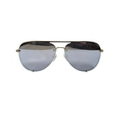 Quay Australia High Key Mini Rimless Aviator Sunglasses Gold Lilac
