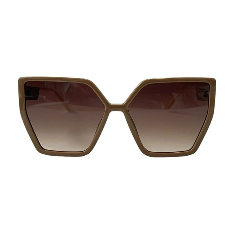 Quay Australia Hotel Lobby Oversized Square Sunglasses Doe Brown