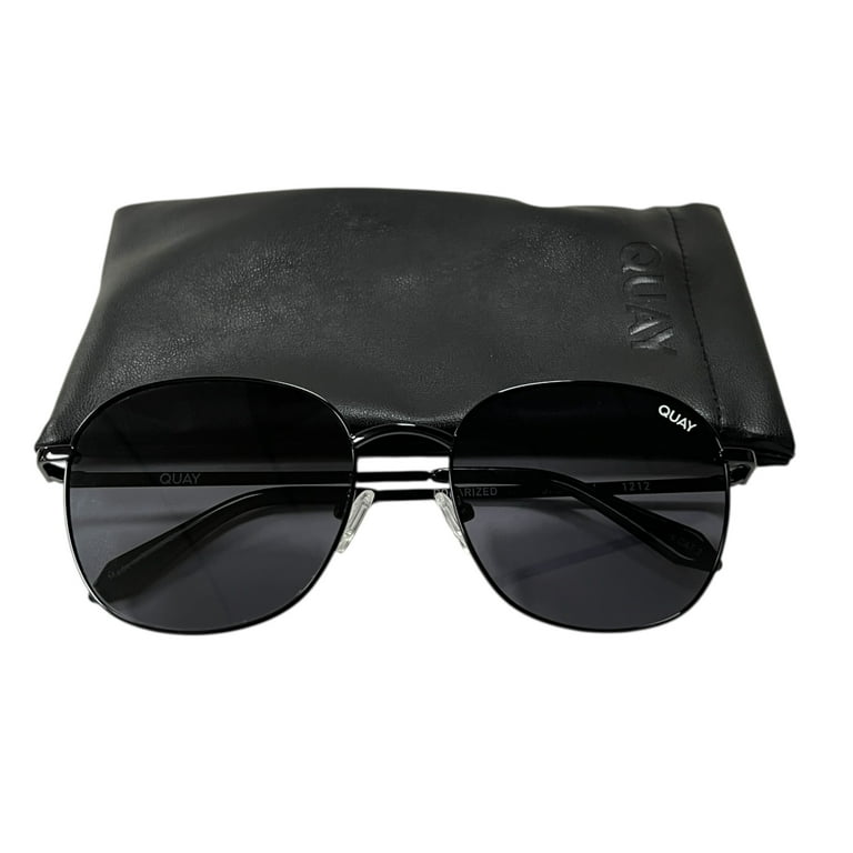 Quay Australia Jezabell Round Sunglasses Black Smoke Polarized