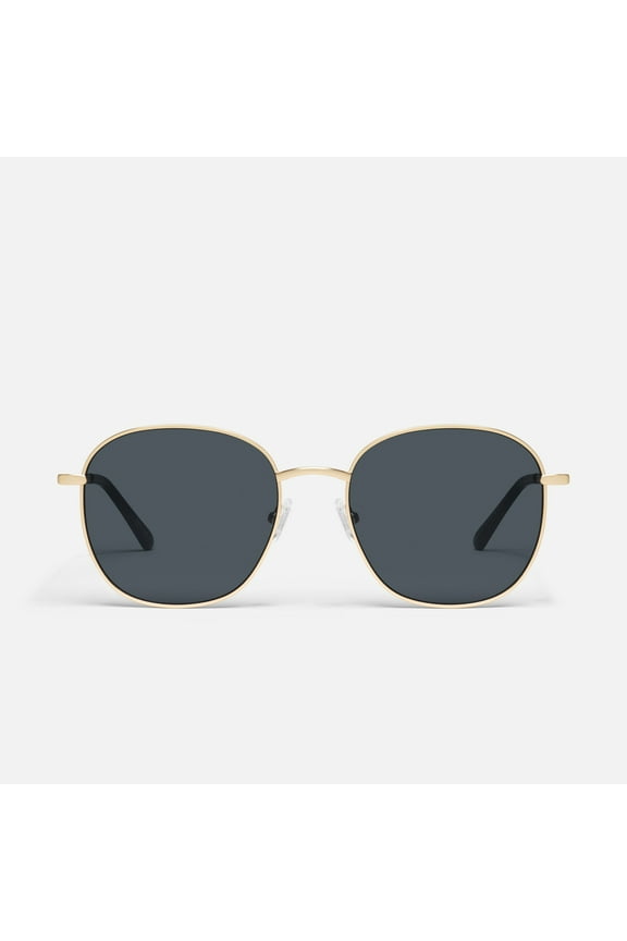 Australia Jezabell Round Sunglasses, Gold/Smoke Polarized