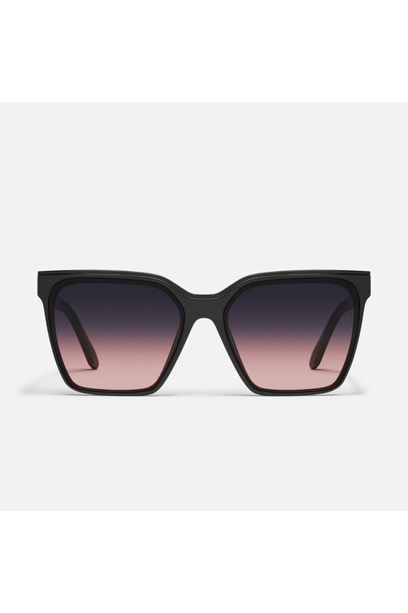 Australia Level Up Square Sunglasses, Black/Black Plum Pink