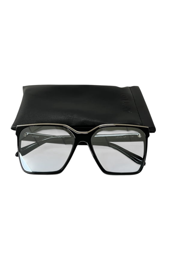 Australia Level Up Square Sunglasses Black Silver Flash