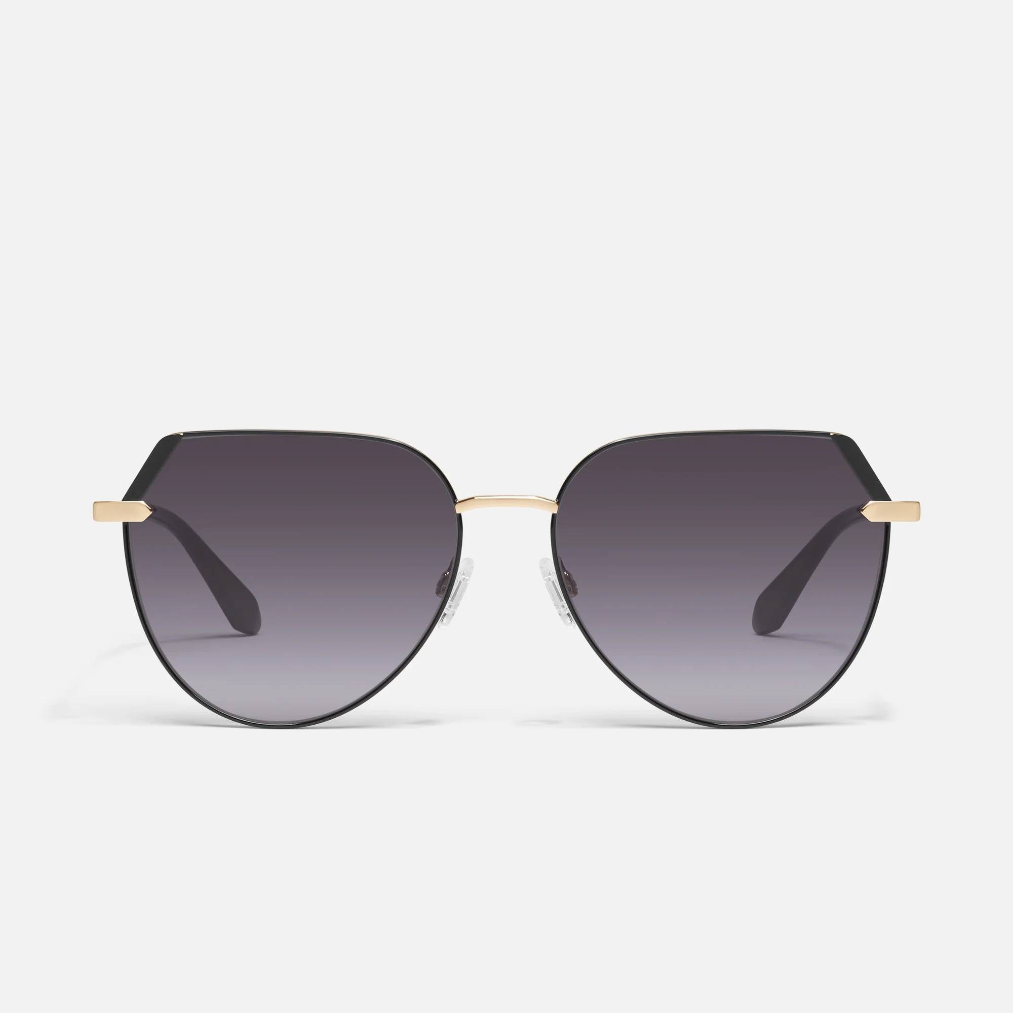 Quay Australia Main Character Sunglasses Black Gold Smoke