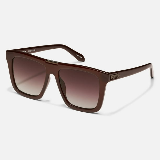 Quay 51m Sunglasses in dark chocolate Quay Australia Name Drop Square Sunglasses Chocolate Dark  main image 3