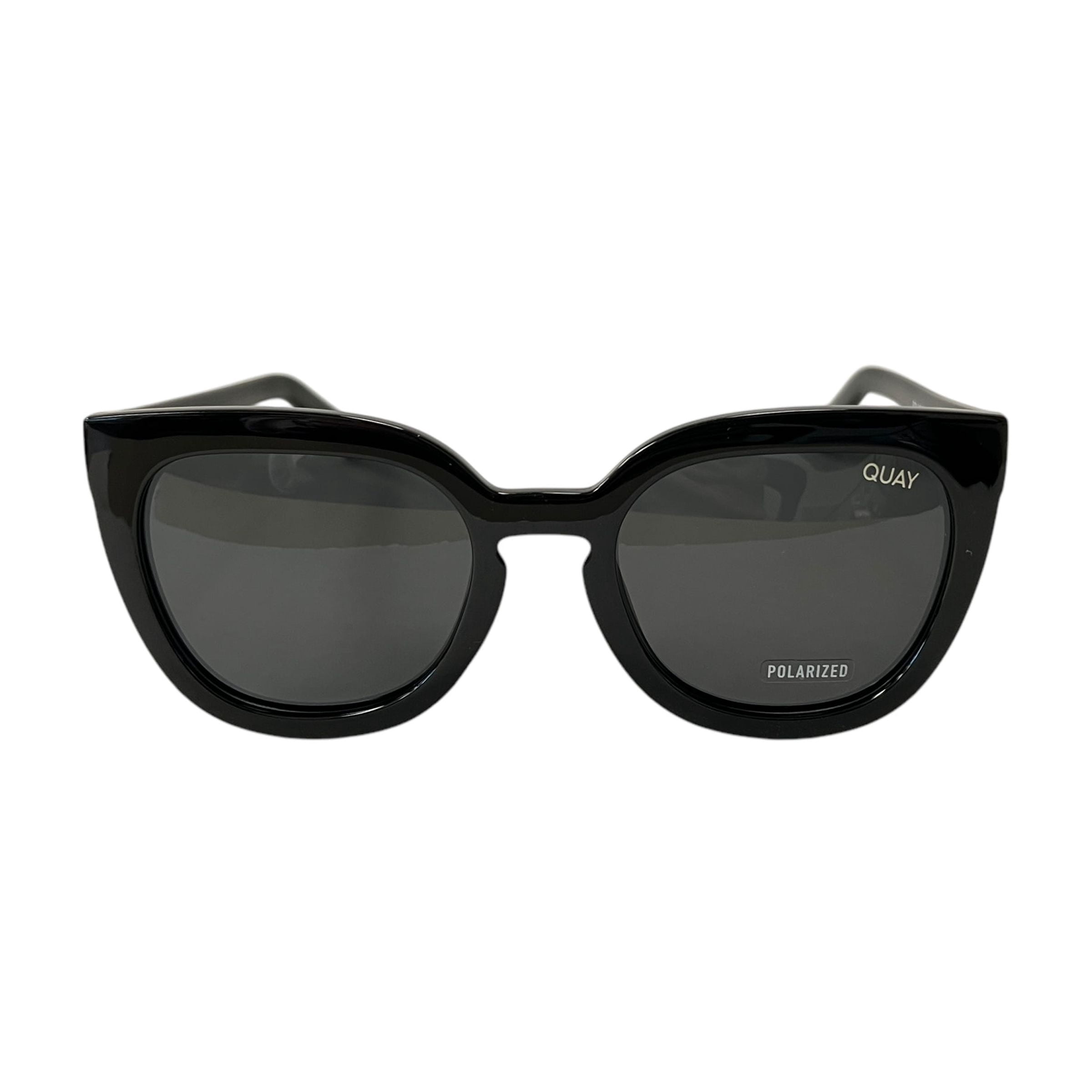 Quay Australia Cat Eye Polarized Black Sunglasses Quay Australia Black Modern Sunglasses main image 2