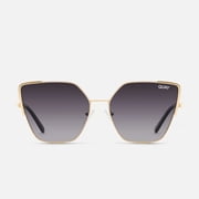 Quay Australia Srsly Oversized Cat Eye Sunglasses Gold Smoke Polarized
