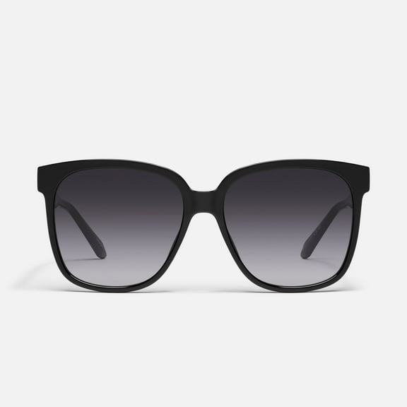 Quay Australia Wide Awake Square Sunglasses, Black/Smoke