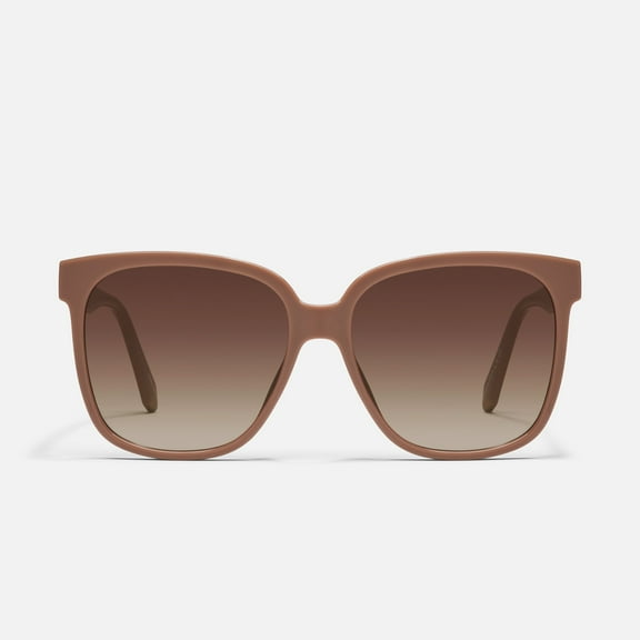 Quay Australia Wide Awake Square Sunglasses, Oat/Brown