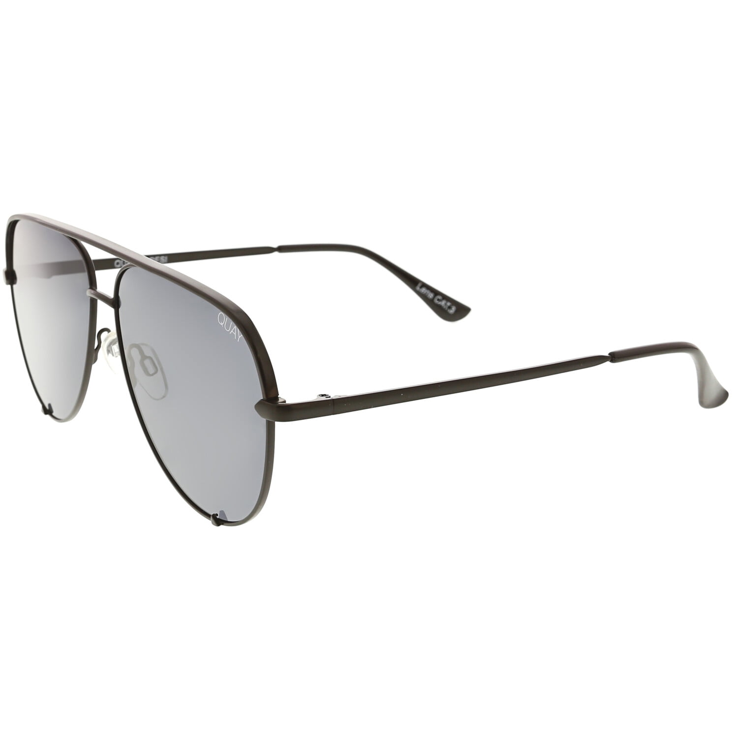 Quay Aviator Sunglasses Gradient Lens Technology High Key Sunglasses Black / Smoke