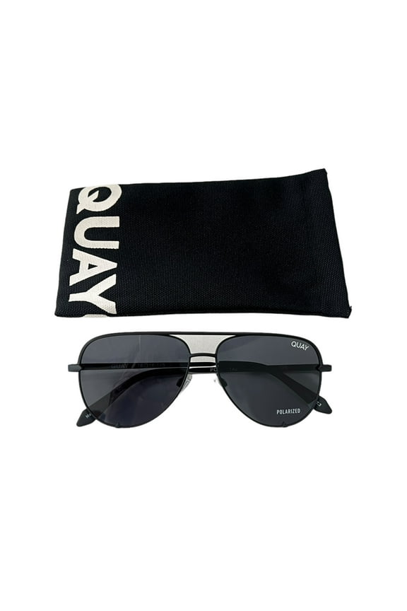High Key Micro Polarized Sunglasses Black Smoke Aviators