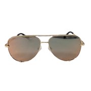 Quay Australia High Key Aviator Sunglasses Gold Polarized