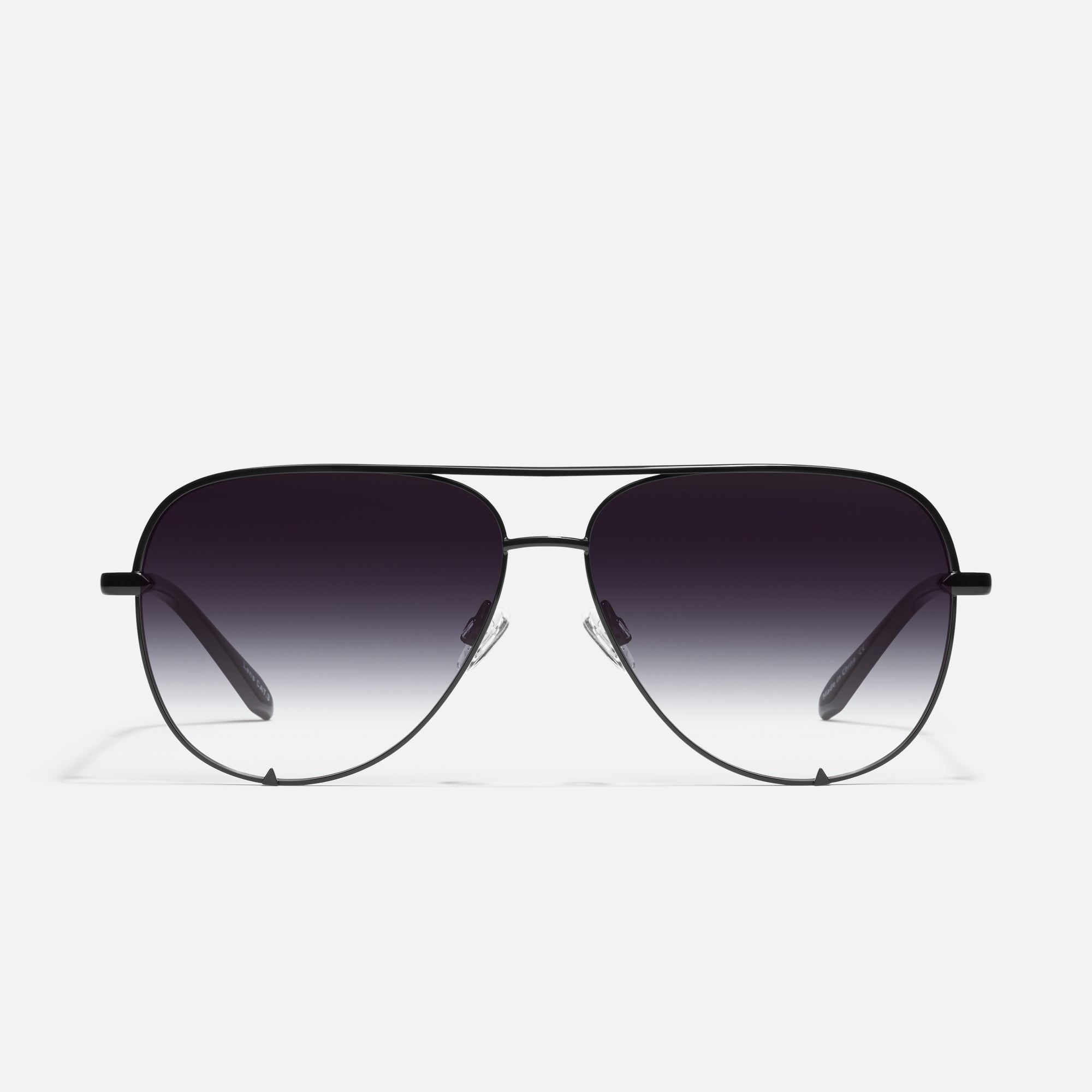 Quay Australia High Key Mini Aviator Sunglasses, Black/Smoke Fade