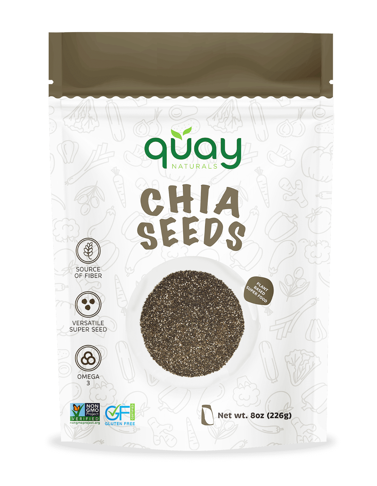 Quay Naturals Chia Seeds, 8 Ounce, Black Chia Seeds for Salads