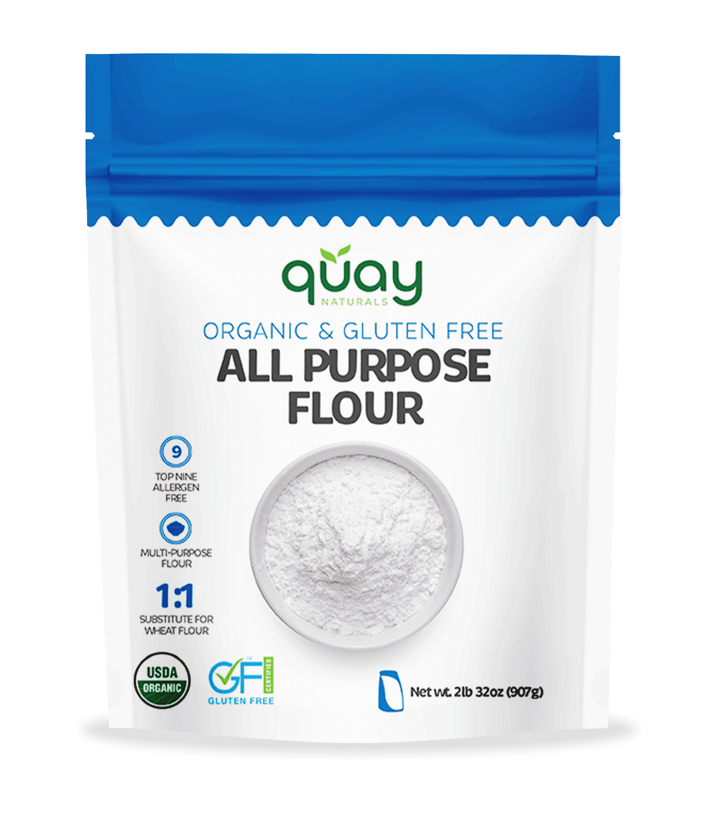 Quay Naturals Organic & Gluten Free All Purpose Flour, 2 lb
