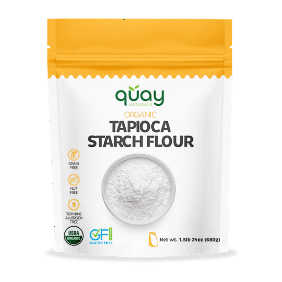 Quay Naturals Organic Tapioca Flour (Tapioca Starch), 1.5 lbs - Gluten Free, Non-GMO