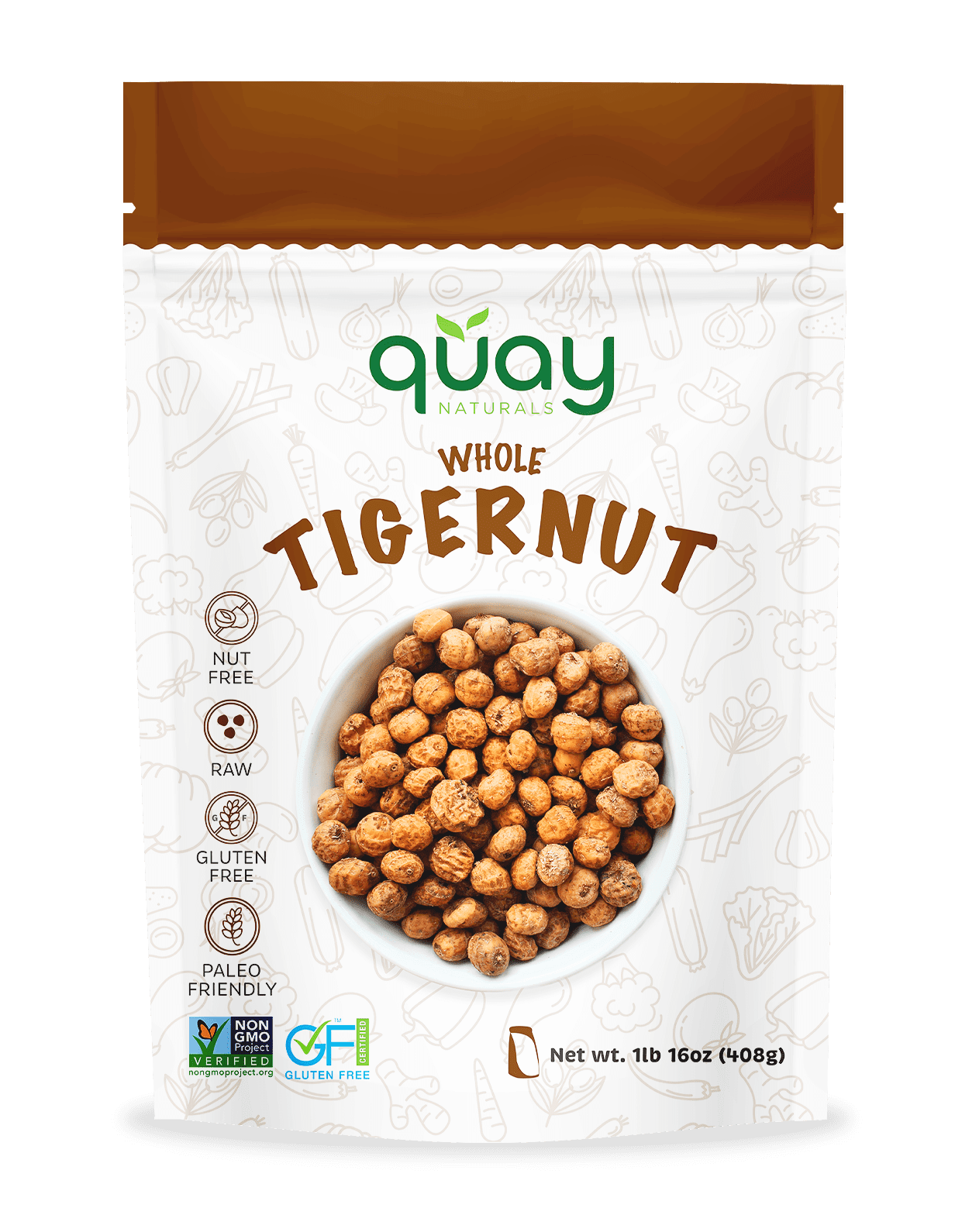 Quay Naturals Tiger Nuts, 1 Pound Tigernuts for Snack, Baking
