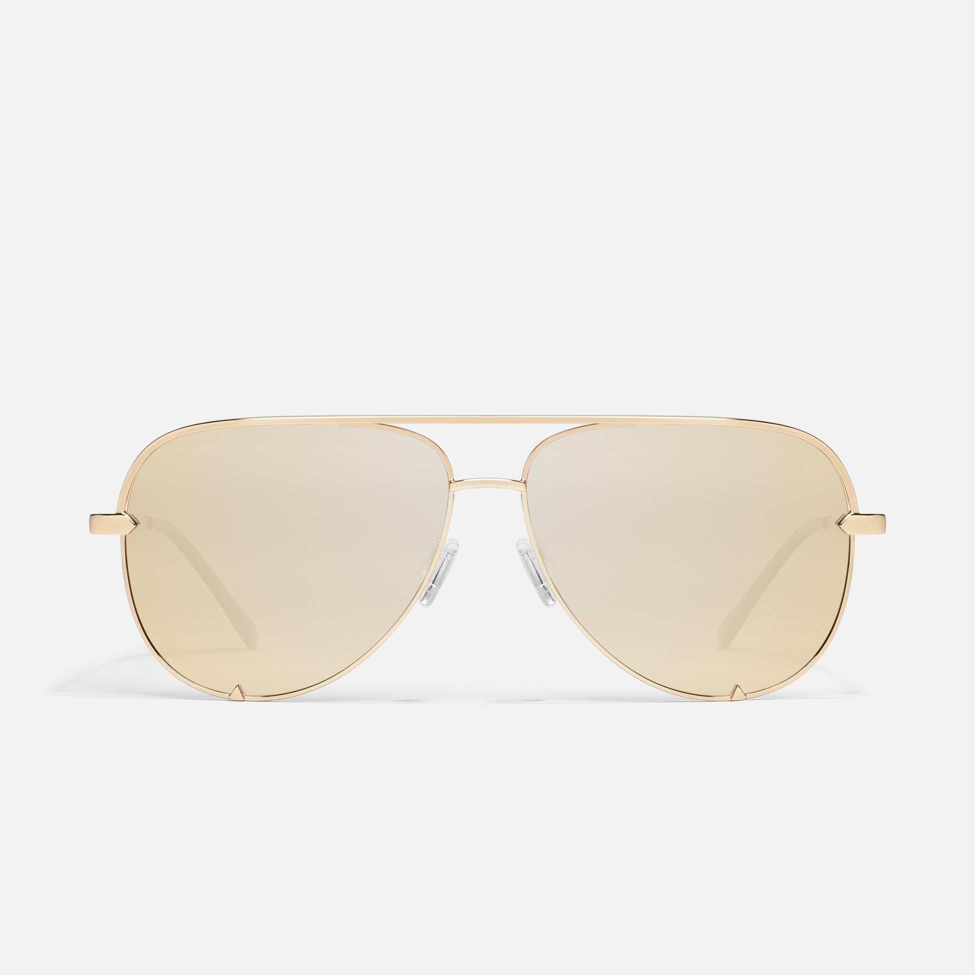 Quay Australia High Key Aviator Sunglasses, Gold/Gold Polarized
