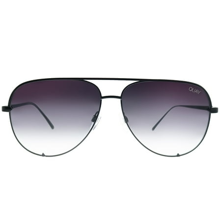 Quay Australia High Key Aviator Sunglasses, Black/Smoke Fade