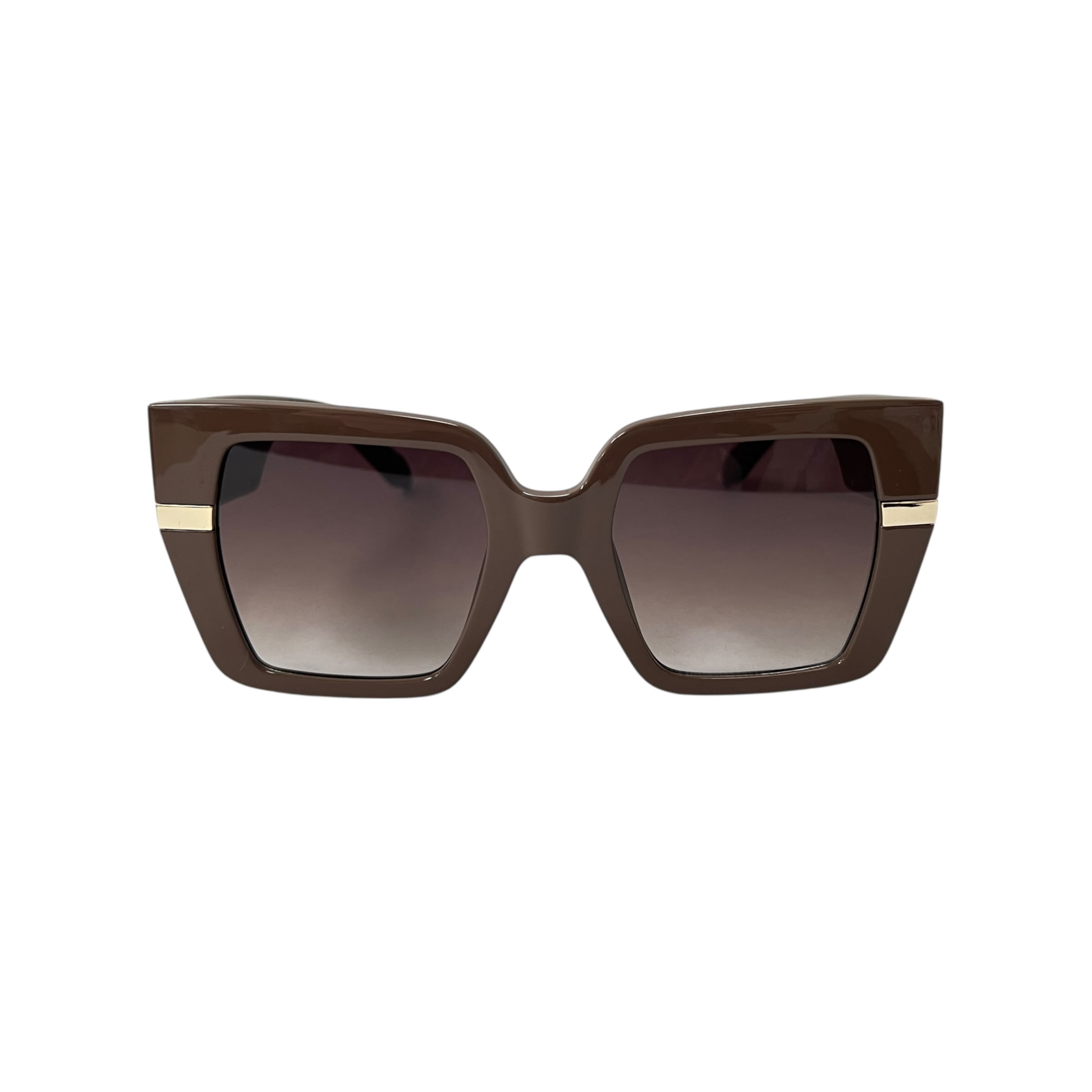 Quay Australia Notorious Square Sunglasses Doe Brown 53MM 