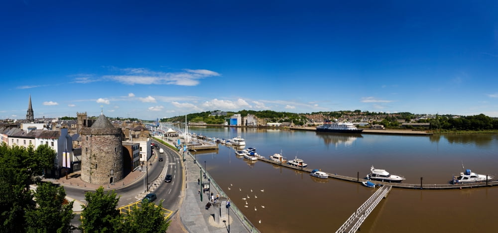 Quayside Reginalds Tower River Suir Waterford City County Waterford Republic of Ireland Canvas Art - Panoramic Images (36 x 12)