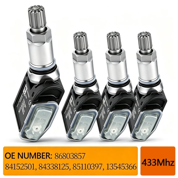 Quayub 4Pcs Tire Pressure Sensor TPMS 433MHz 86803857 For Chevy Silverado GMC Trailer