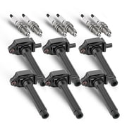 Quayub 6 Ignition Coil & 6 NGK Platinum Spark Plug for Chrysler Dodge Jeep 3.6L UF648